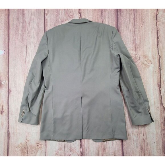 Burberry Men 100% Wool Tweed Tan Herringbone Blazer Jacket Lined - Picture 4 of 16